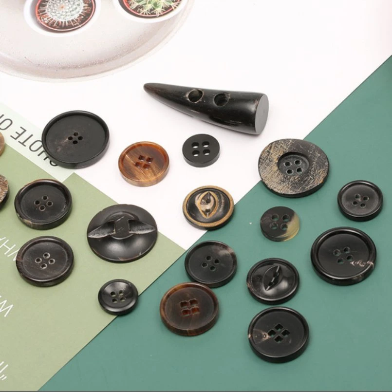 Real Horn Button Manufacturers Button Trench Coat Buttons Coffee Color Black Coat Buttons Th8304