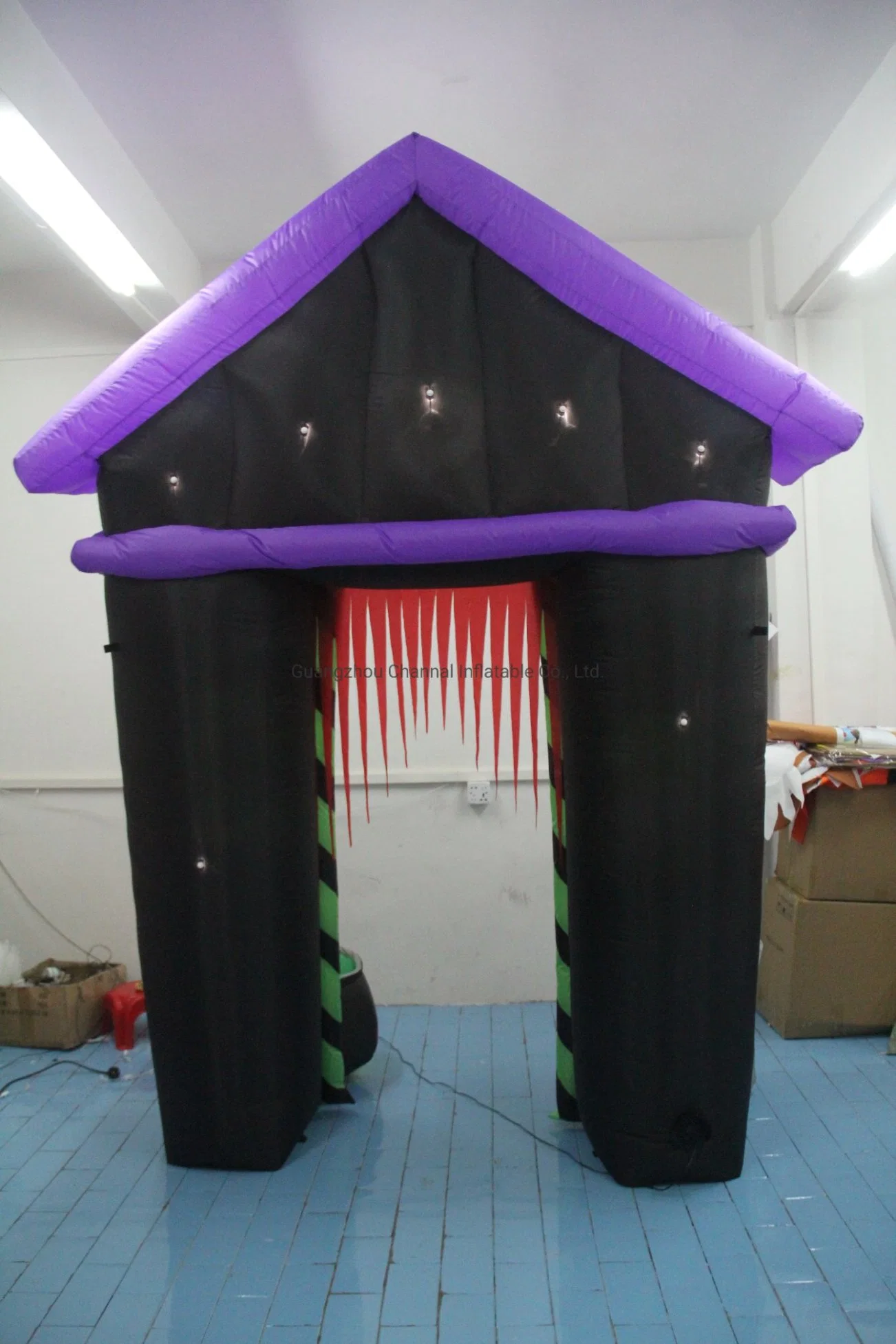 Outdoor Giant Halloween Inflatable Arch Ghost Internal LED Light