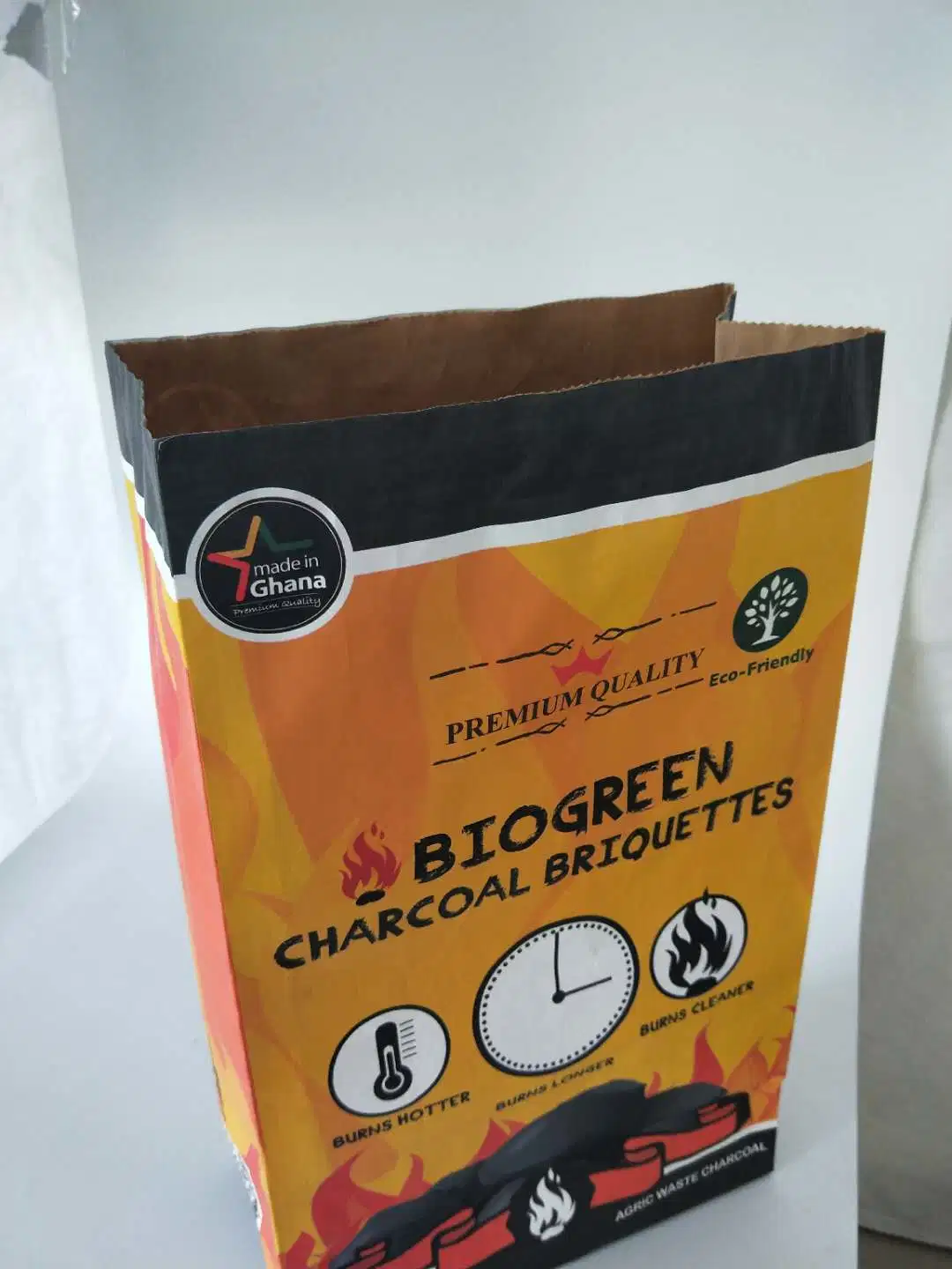 2kg 3kg 5kg 10kg Kraft Paper Bag Wood Charcoal Briquettes BBQ Paper Bag