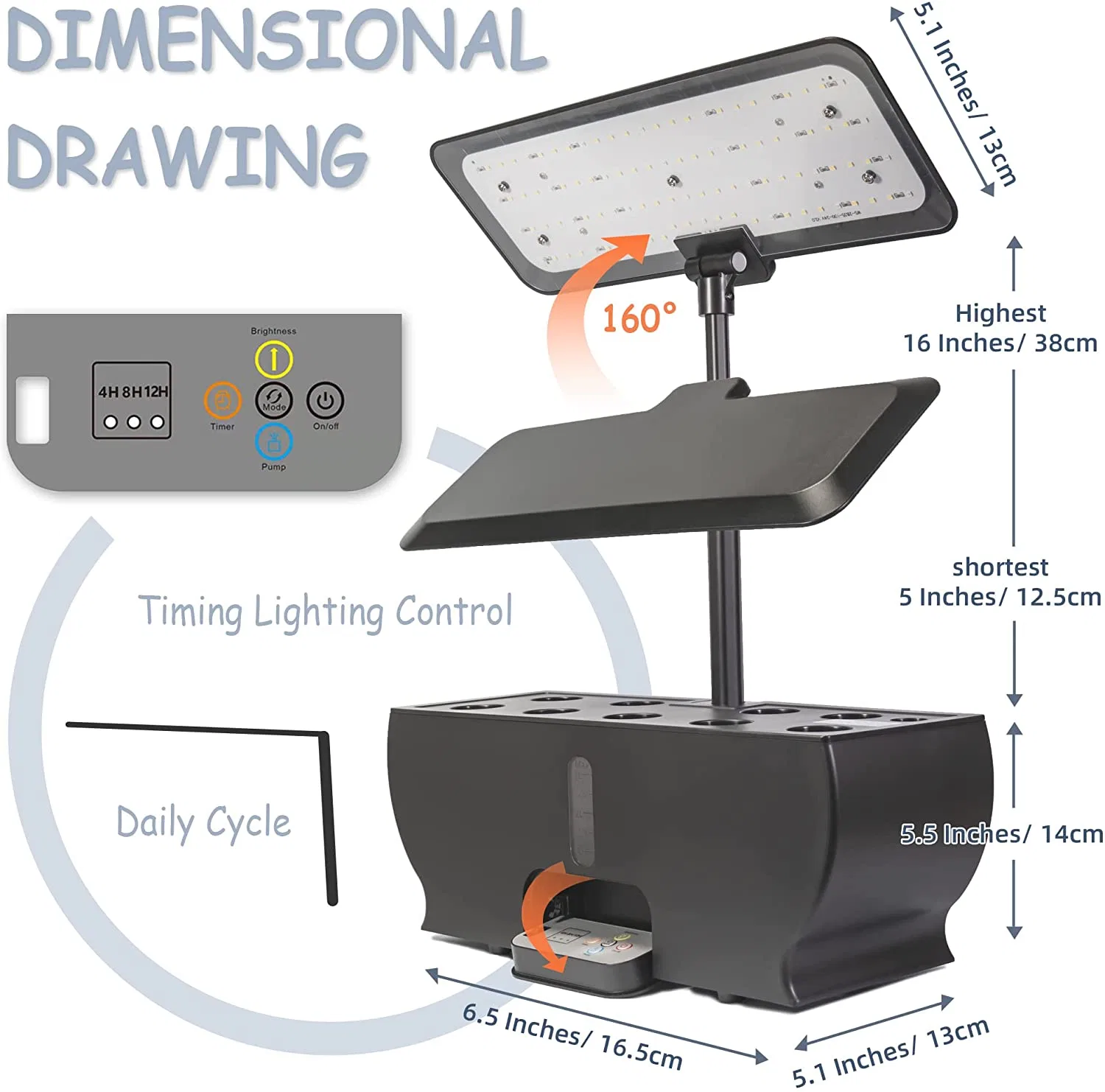 Sistema de hidroponia interior Kit do Sistema de Cultivo hidrop ico jardim de ervas 24W Smart sistema hidrop ico de plantas com luzes