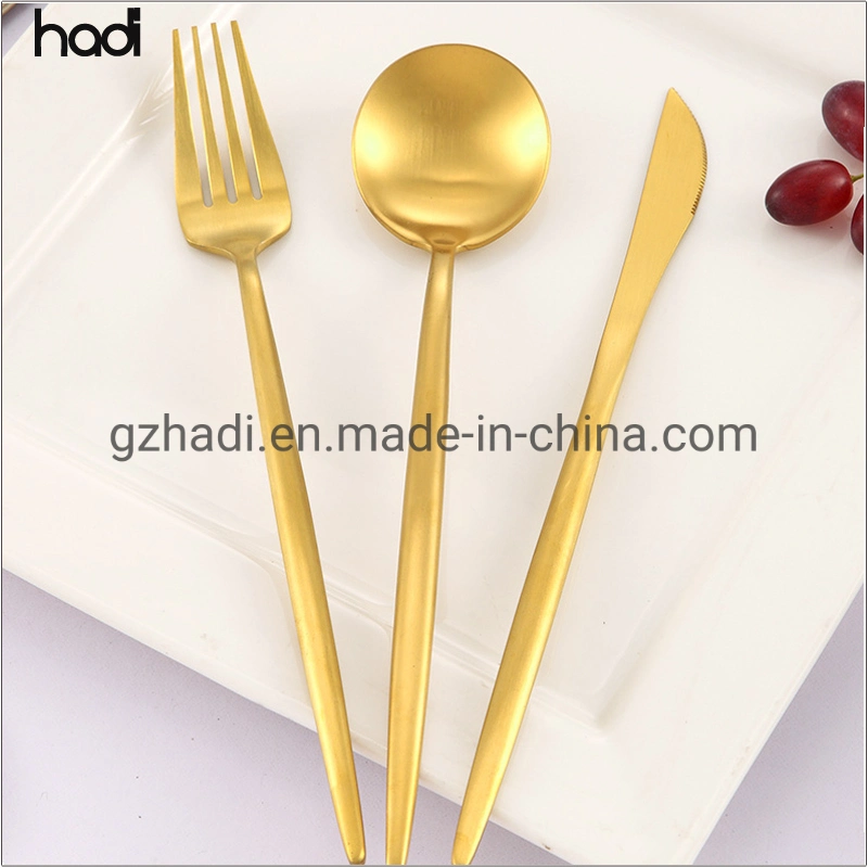 Guangzhou Atacado Spoon e fábrica de garfos Bulk Tableware Jantar Prata Conjunto de talheres de talheres de aço inoxidável Tailândia para venda