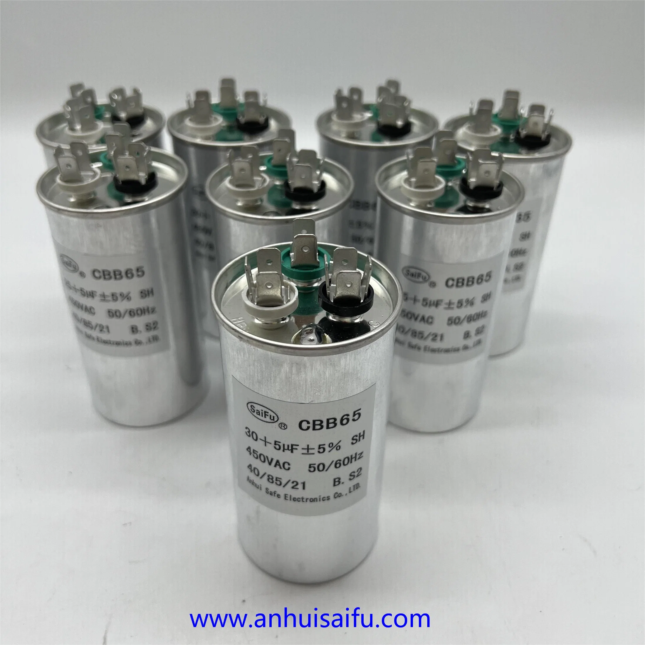 30+5UF 30/5 MFD ± 6% 370 فولت/440V Cbb65 دائري مزدوج التشغيل ابدأ تشغيل Capacitor لتشغيل محرك التيار المتردد أو بدء تشغيل المروحة أو المكثف مستقيم