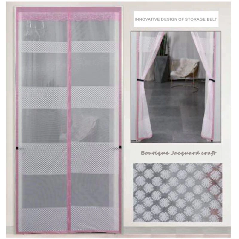 Magnetic Door Curtain-Adjustable DIY Grooved Magnetic Window Screen Max Size Fits Any Size