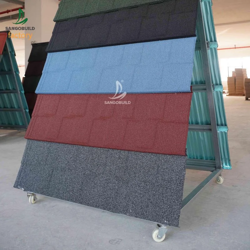 China Manufacture 50 Years Warranty Roofing Materials Stone Coated Sand Coated Metal Roof Tile for Sale