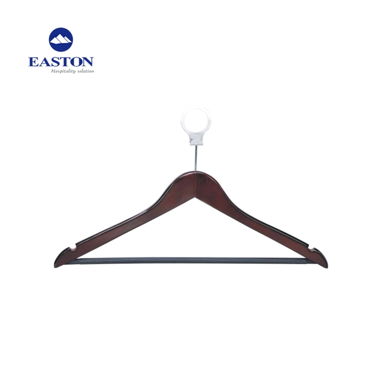 Hotel Male Wooden Hanger with Anti-Slip Rubber Teeth