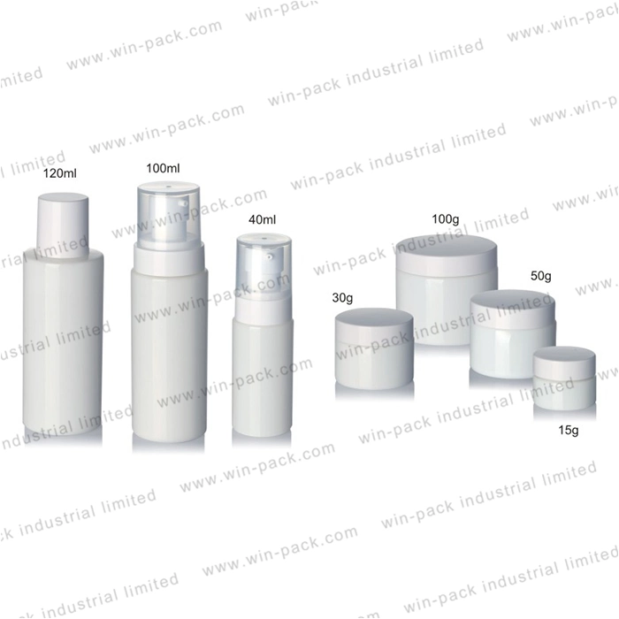 Glass Pump Bottle Round Shoulder Flat Bottom Frosted White Glass Container Aluminum Collar 40ml 100ml 120ml