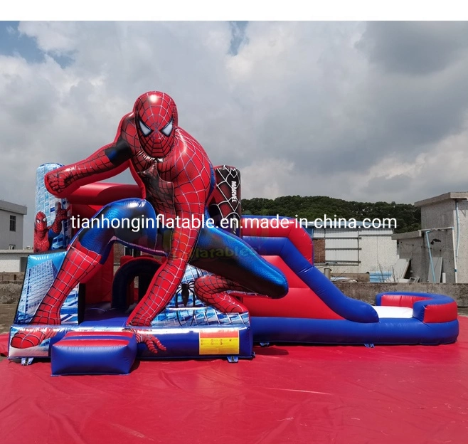 8X4m Castillo hinchable de Spider Man con tobogán, casa de rebote y castillo saltarín