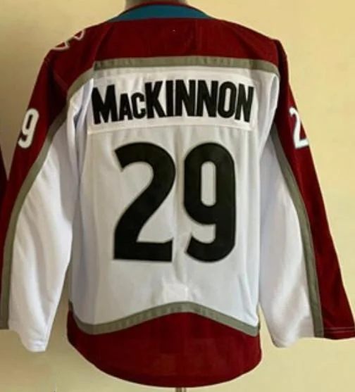 Genähte Sport Eishockey Trikots Colorado 29 Nathan Mackinnon