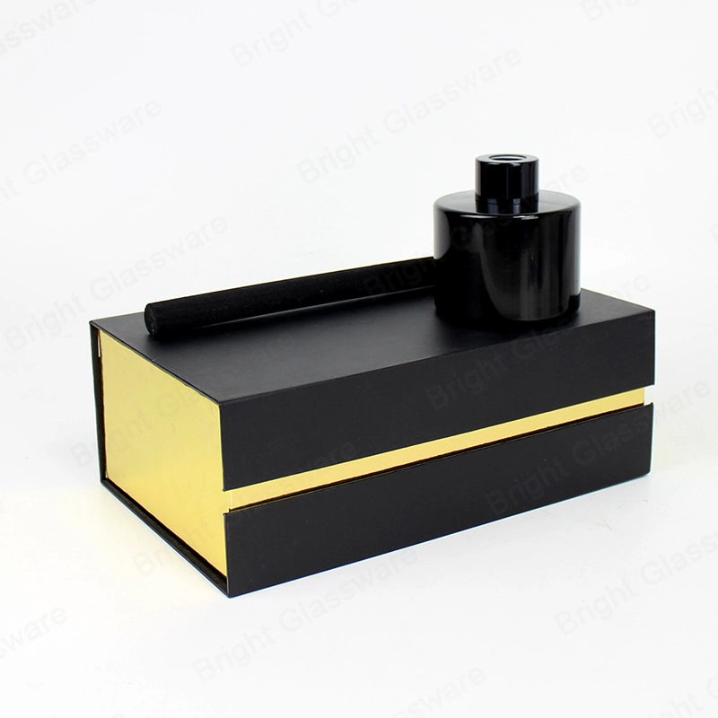 Black Magnetic Paper Box for Glass Diffuser Bottle Gift Set