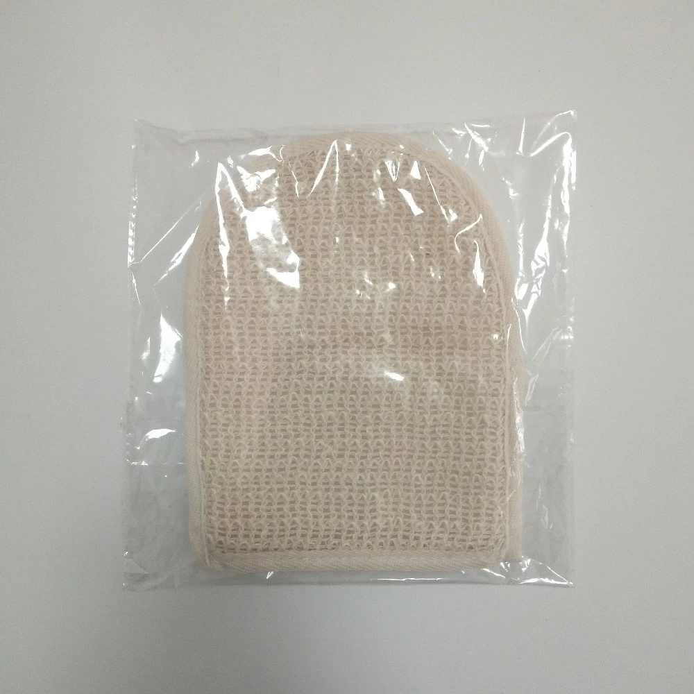 15*20cm Promotional Natural Soft Cotton Hemp Exfoliating Body Shower Scrub Bath Mitt