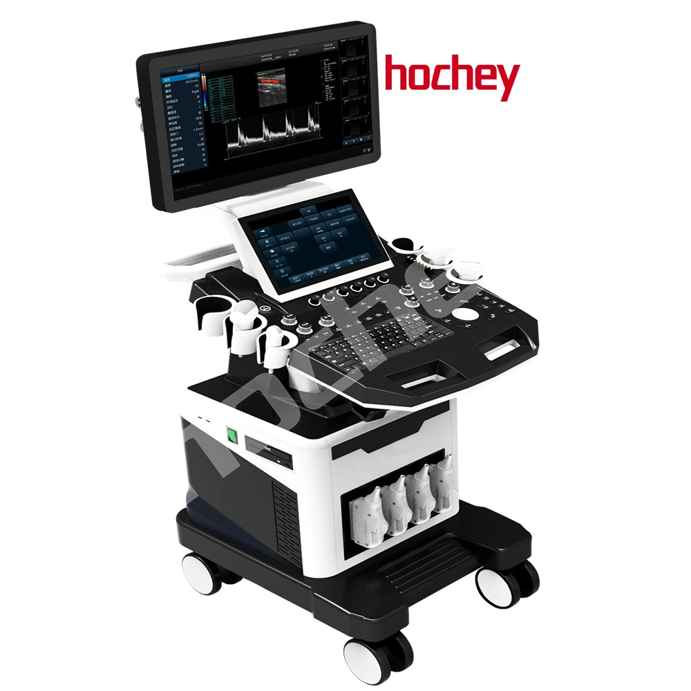 Hochey Medical Easy Operation Multi-Language 3D 4D Portable Ultrasound Machine with Trolley