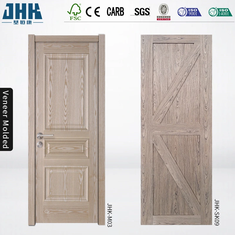 Fabricante de puertas de madera MDF/HDF blancas para exteriores e interiores Jhk