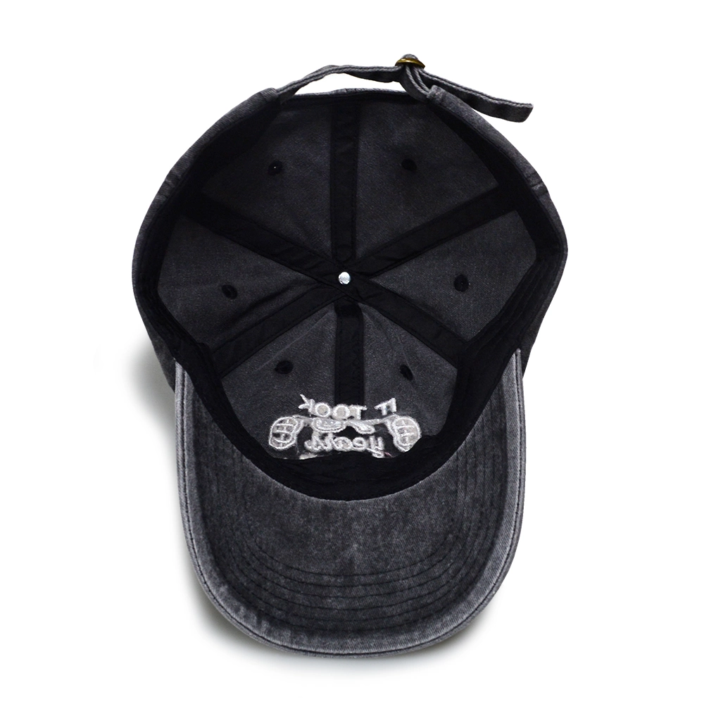 Stein Gewaschen Baseball Cap Custom Stickerei Logo Sport Caps Baumwolle Sportmütze mit Metallschnalle