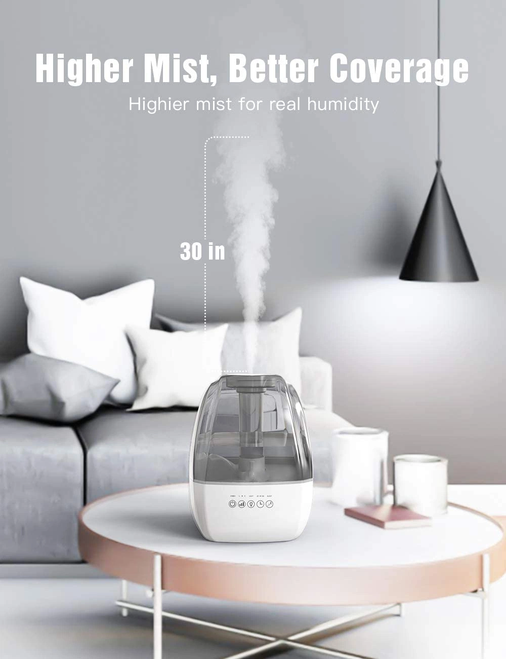 Big Tank Cap Sprayer Low-Energy Consumpt Home Appliance Small Bedroom Filterless Air Humidifier