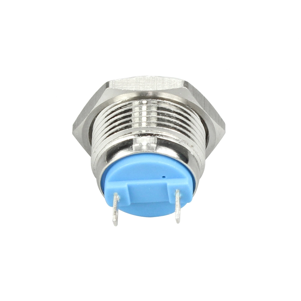 16mm Stainless Steel Metal Push Button Switch with Solder Terminals