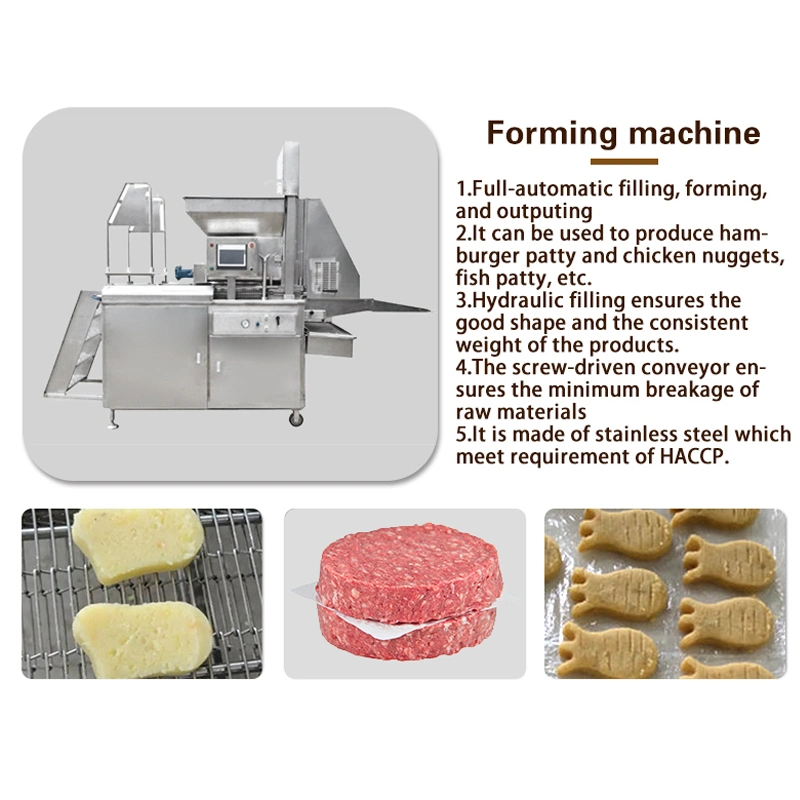 La mezcla automática máquina de hacer la hamburguesa de Patty Patty Burger Procesamiento de la máquina Línea de producción