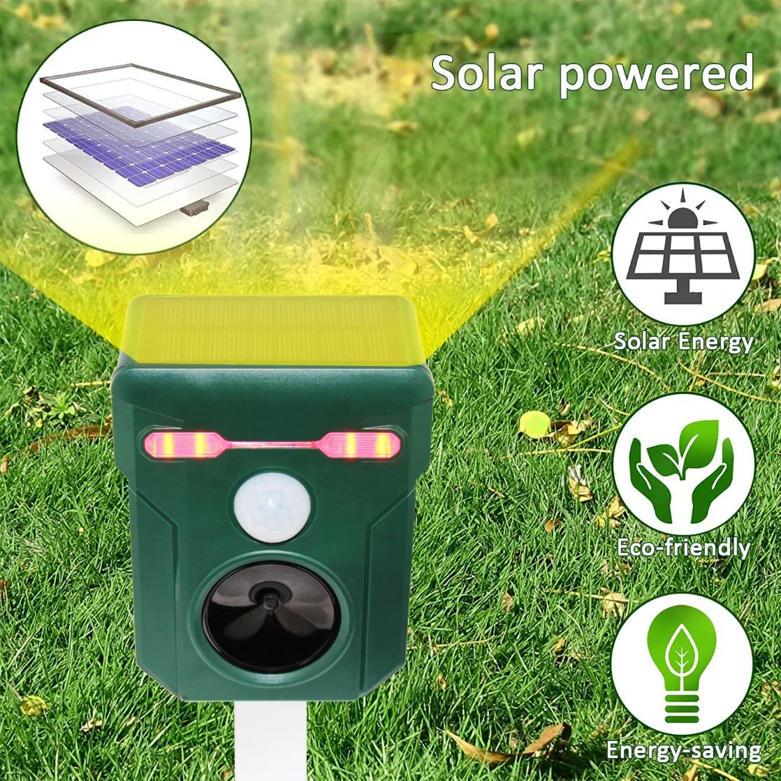 Solar Powered Ultrasonic Animal Repeller Pest Control