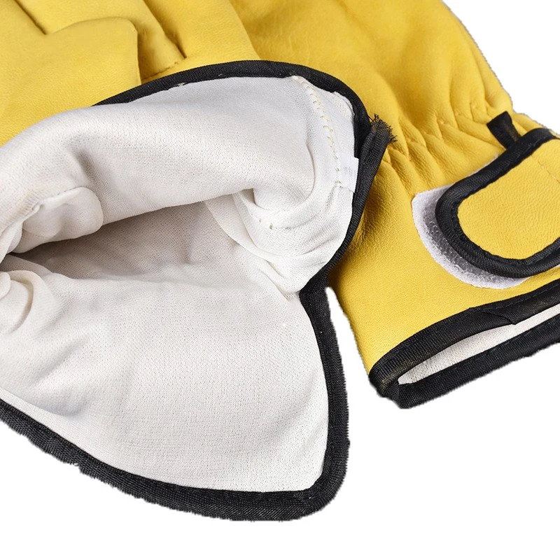 Top Quality Labor Supply Yellow Leather Gloves Safety Work Sheepskin Gloves for Welding