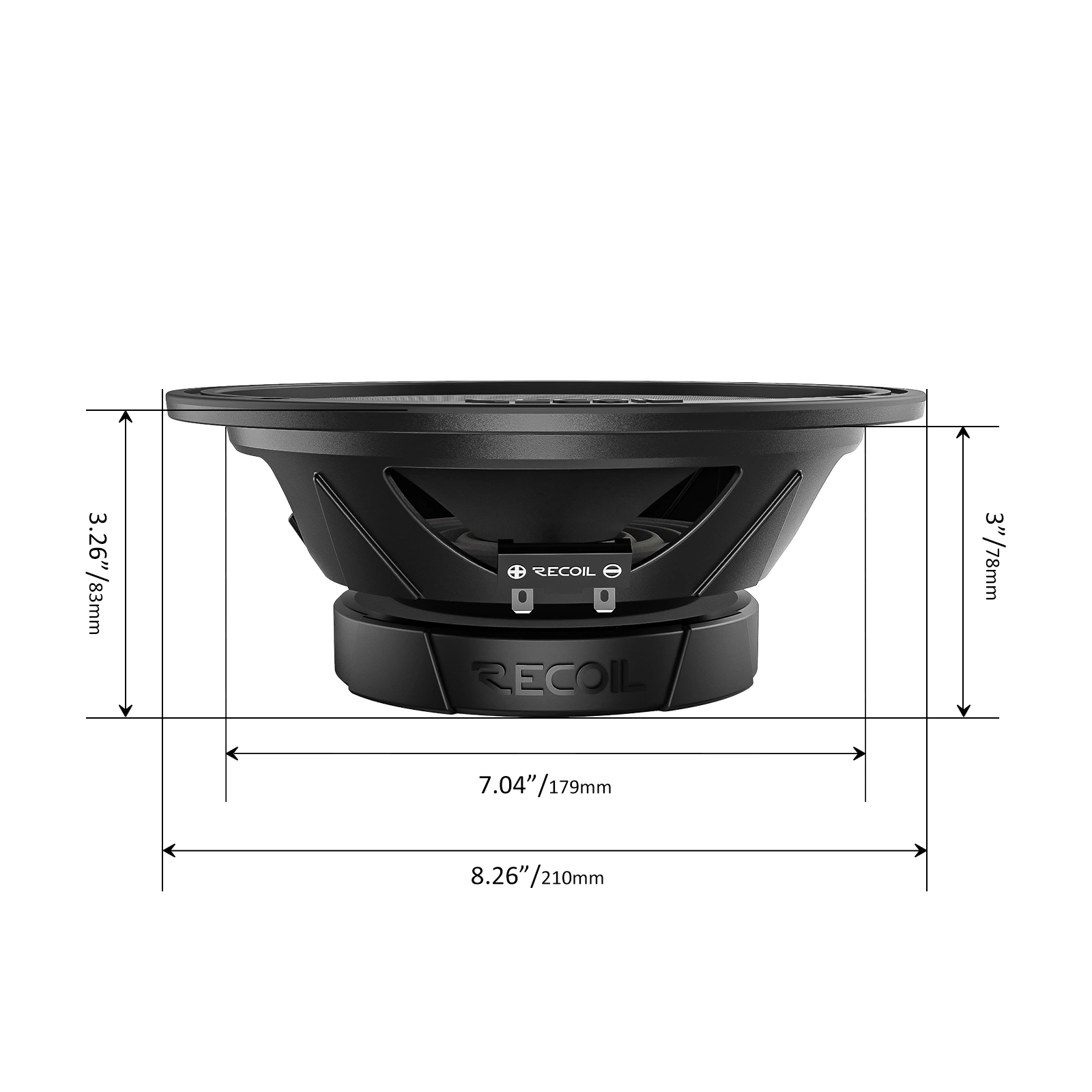 Edge MS8-4P 8 pulgadas de la gama media pro audio altavoces del coche, a 800 Vatios máx (PAR), 400 vatios RMS (PAR), 4Ohm, de 1,5 pulgadas de alta temperatura Kapton Bobina Quali Premium