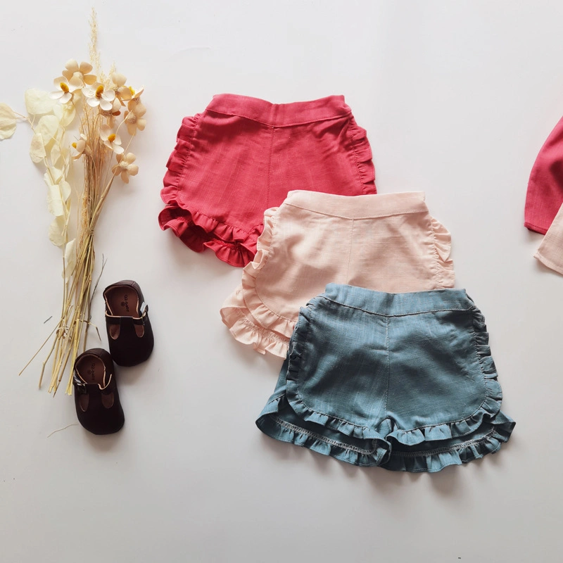 Children's Suit Summer Cotton and Linen Girls Skirt Vest Shorts Children's Clothing