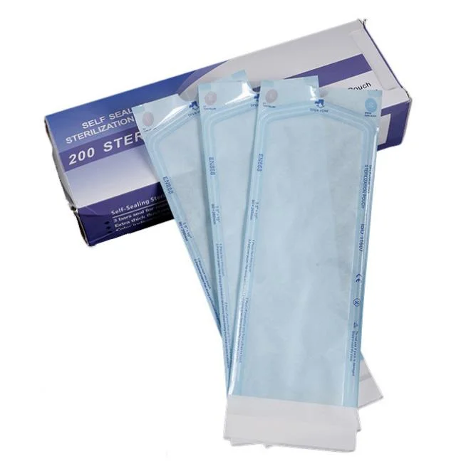 Self-Sealing Eo Steam/Autoclave Sterilization Blue Complex Film Pouch