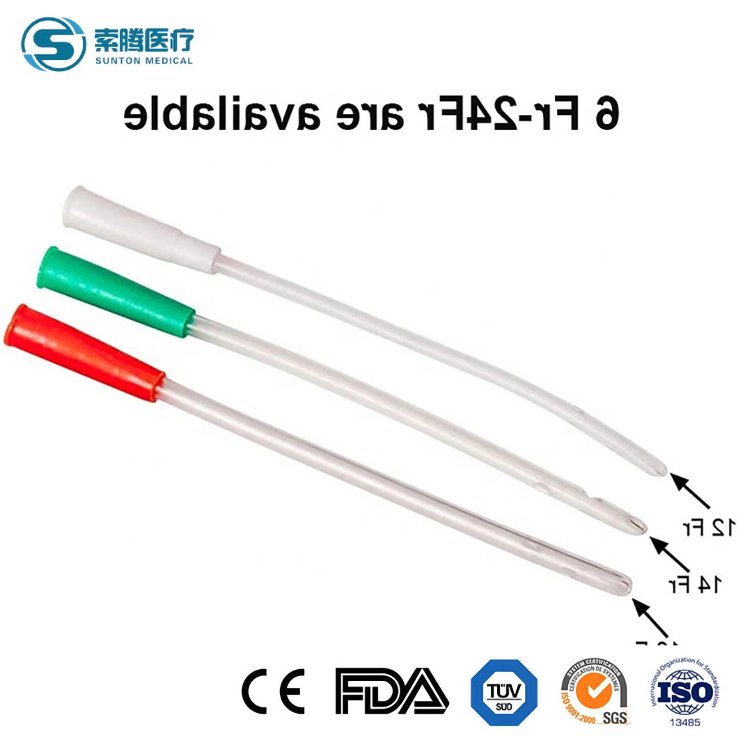 Sunton China catéteres desechables Nelaton catéter venoso médico desechable PVC Catheter Kits Factory Venta PVC material Urology catheter