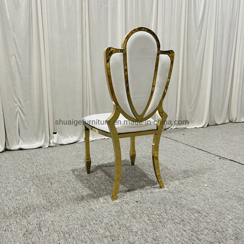 Gold Edelstahl Bankett Dining Chair Sets für Hochzeitsveranstaltungen