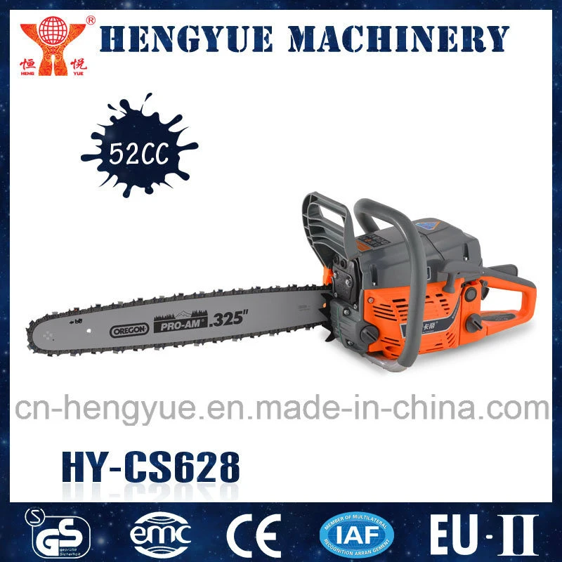 Prix d'usine 8000rpm chaîne d'outils électriques pour jardin à essence 2 temps Chainsaw Scie Hy-CS628-52