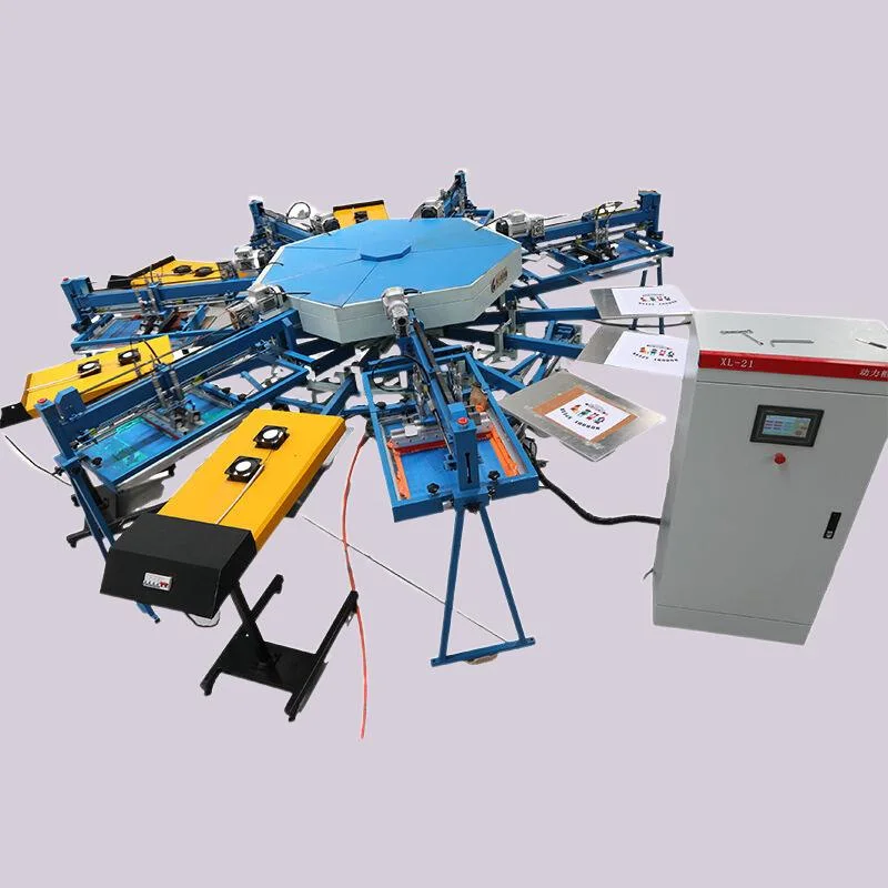 Multi Colors Automatic Carousel Rotary Silk Screen Shirts Printing Machine for T Shirt/Garments/Textiles