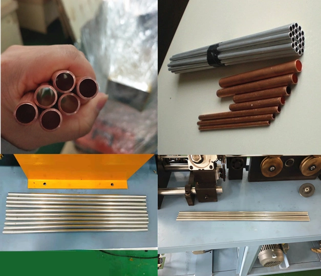 Copper Tube Straightening and Clean Cutting Machine Integrated Tube Straightening-Cutting and End Forming Machine Copper Pipes 3/4" Chip-Less Clean Cutting 5/8"