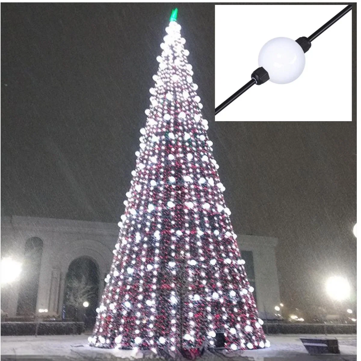 RGB 360deg LED Decoration Pixel Glow Ball Lights for Christmas Tree Festival
