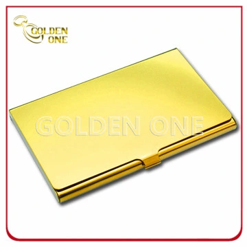 Custom Shiny Gold Printed Stainless Steel Card Holder