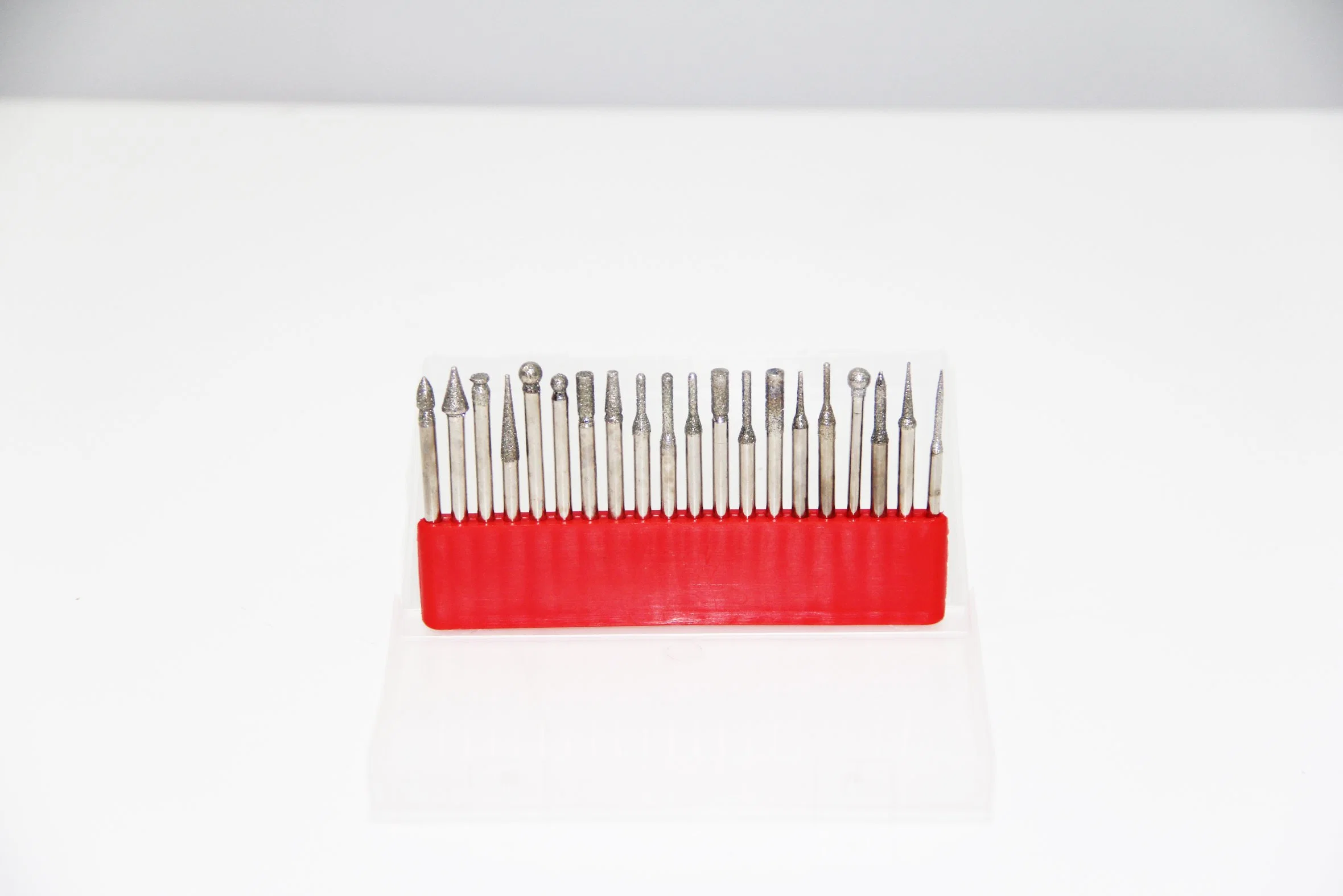 High quality/High cost performance  3mm Shank 20 PCS Red Plastic Box Diamond Mounted Points