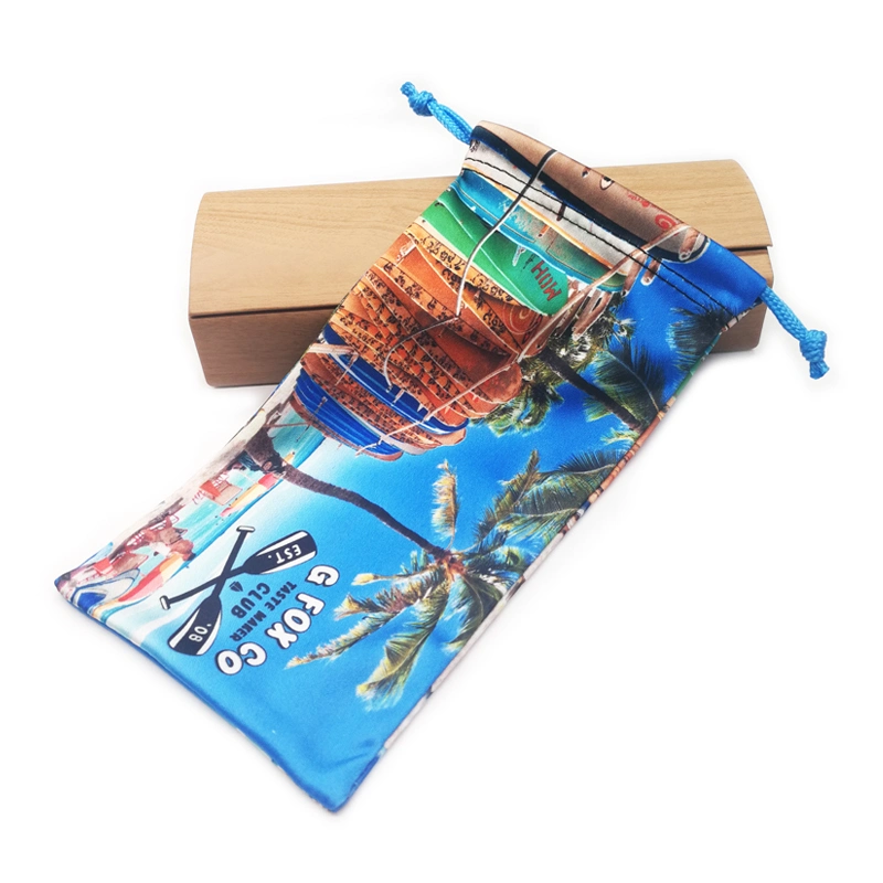 2020 Silk Printed Microfiber Sunglasses Soft Bag Pouch with Drawstring