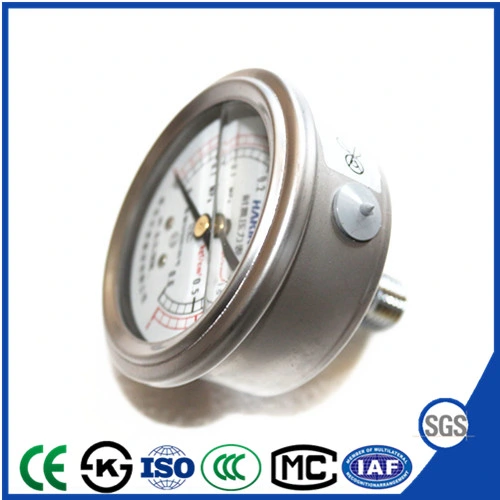 Axial Vibration Resistant Manometer Pressure Gauge with Electric Contact