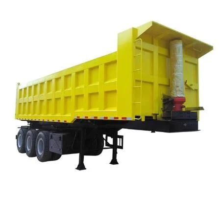 Factory Price 50 Cbm Hydraulic Cylinder 3 4 Axle 60 Ton Tipper Trailer Tandem Dumper Trailer for Sale