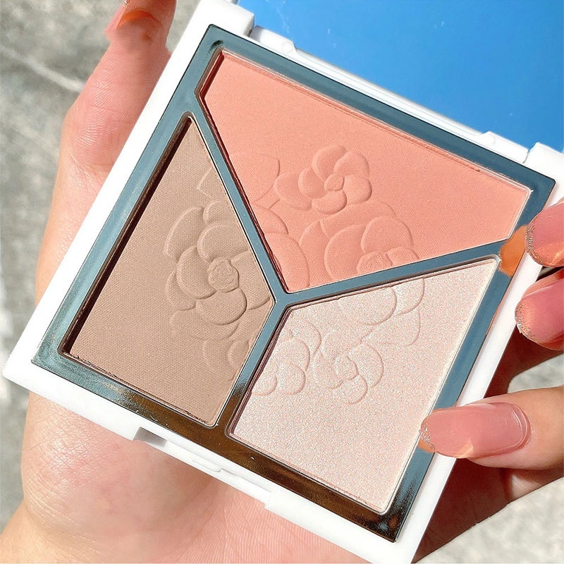 La fabricación de cosméticos naturales Vegan Blush Palette contorno resaltado