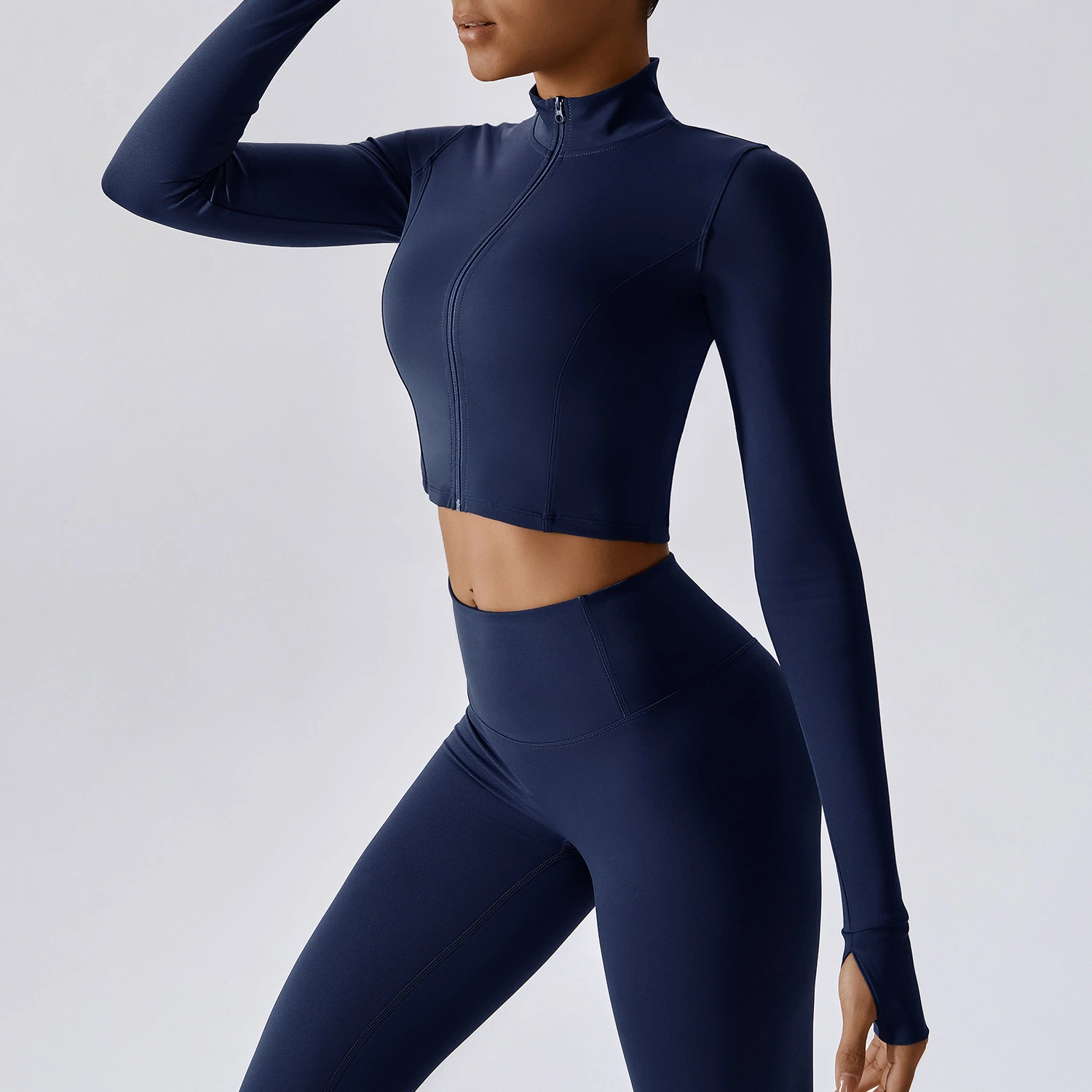 Zippe Sports Slim Gym de manga comprida para mulher vestuário de ioga rápido-seco Casaco Sportswear