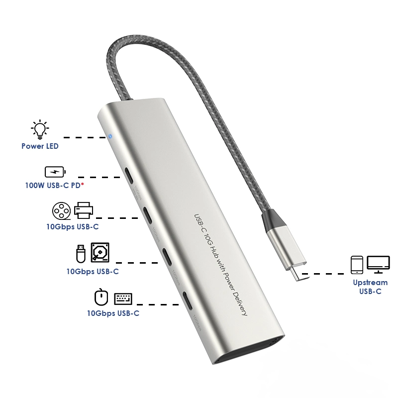 USB-C 3.2 Gen2 Hub with 4c Ports 4-in-1 10g Hub