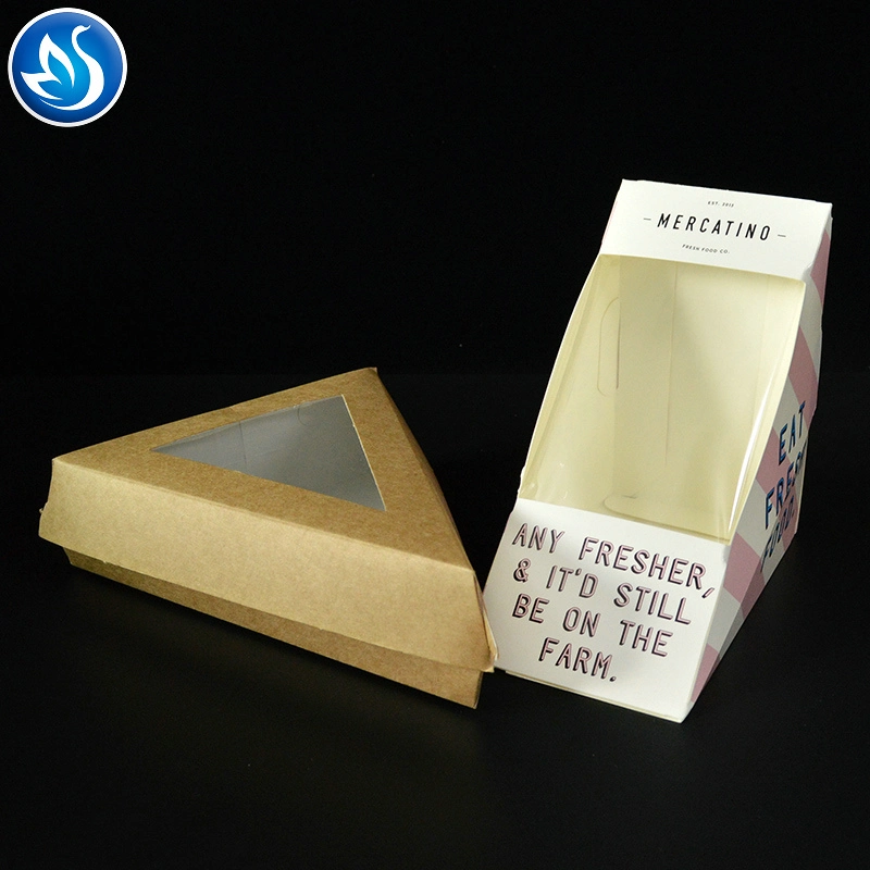 Cheap Triangle Sandwich Cake Box for Food Store Supermarket Bakery Packaging