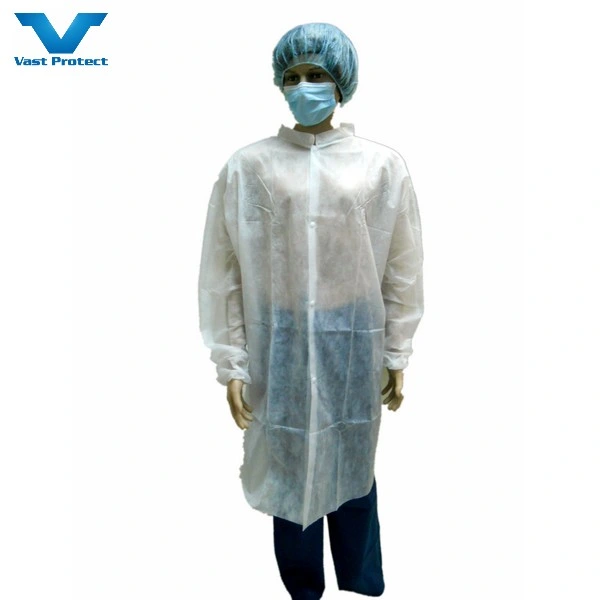 Vestuário de trabalho resistente à prova de água anti-salpicos descartável para uso não tecido vestuário de visitante para laboratório