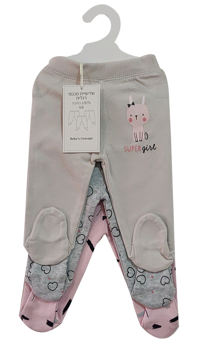 100% algodón ropa de bebé recién nacido bebé Juego PC-3Legging pantalón para bebés