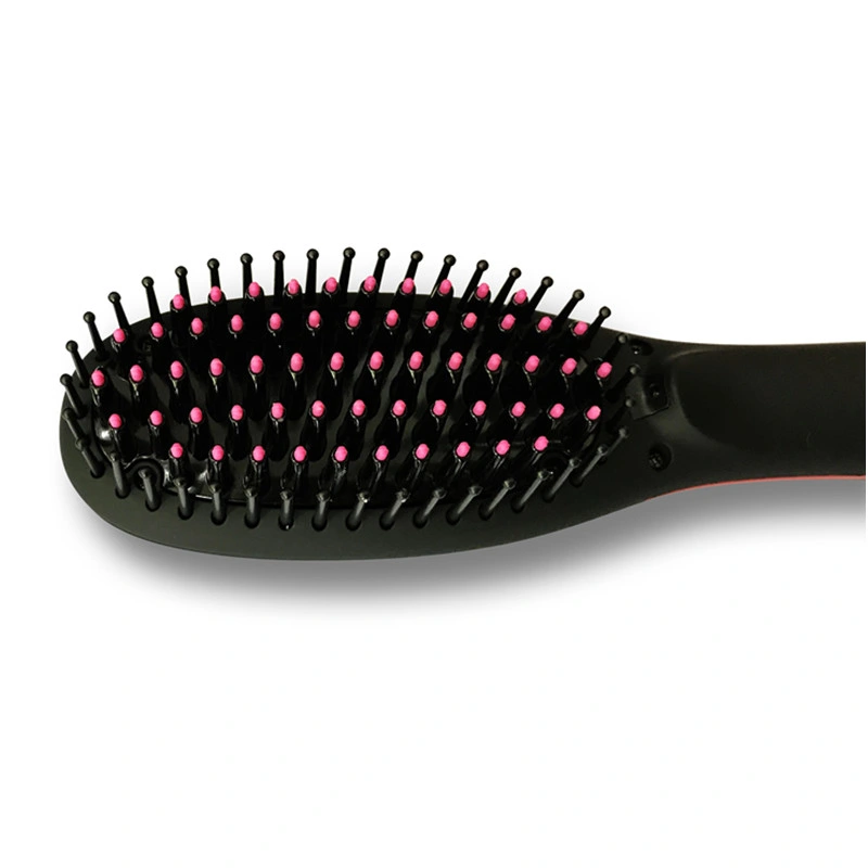 Private Label Electric Ceramic Ionic Hair Straightening Brush Heat Hair Brush