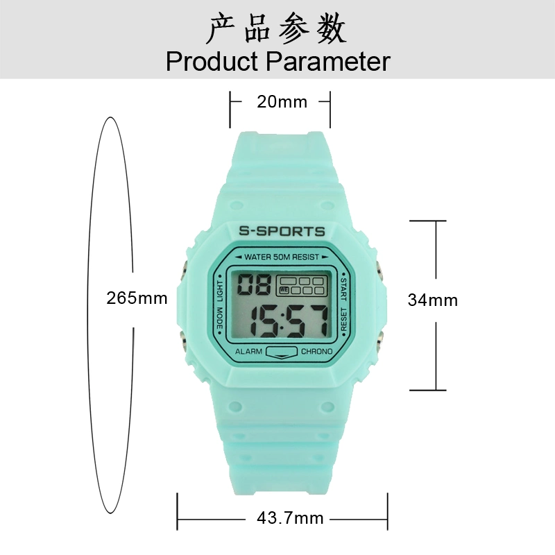 Для изготовителей оборудования для женщин и наиболее востребованных Custom Sport водонепроницаемый цифровой антистатический браслет водонепроницаемый 5 ATM Леди смотреть цифровые часы