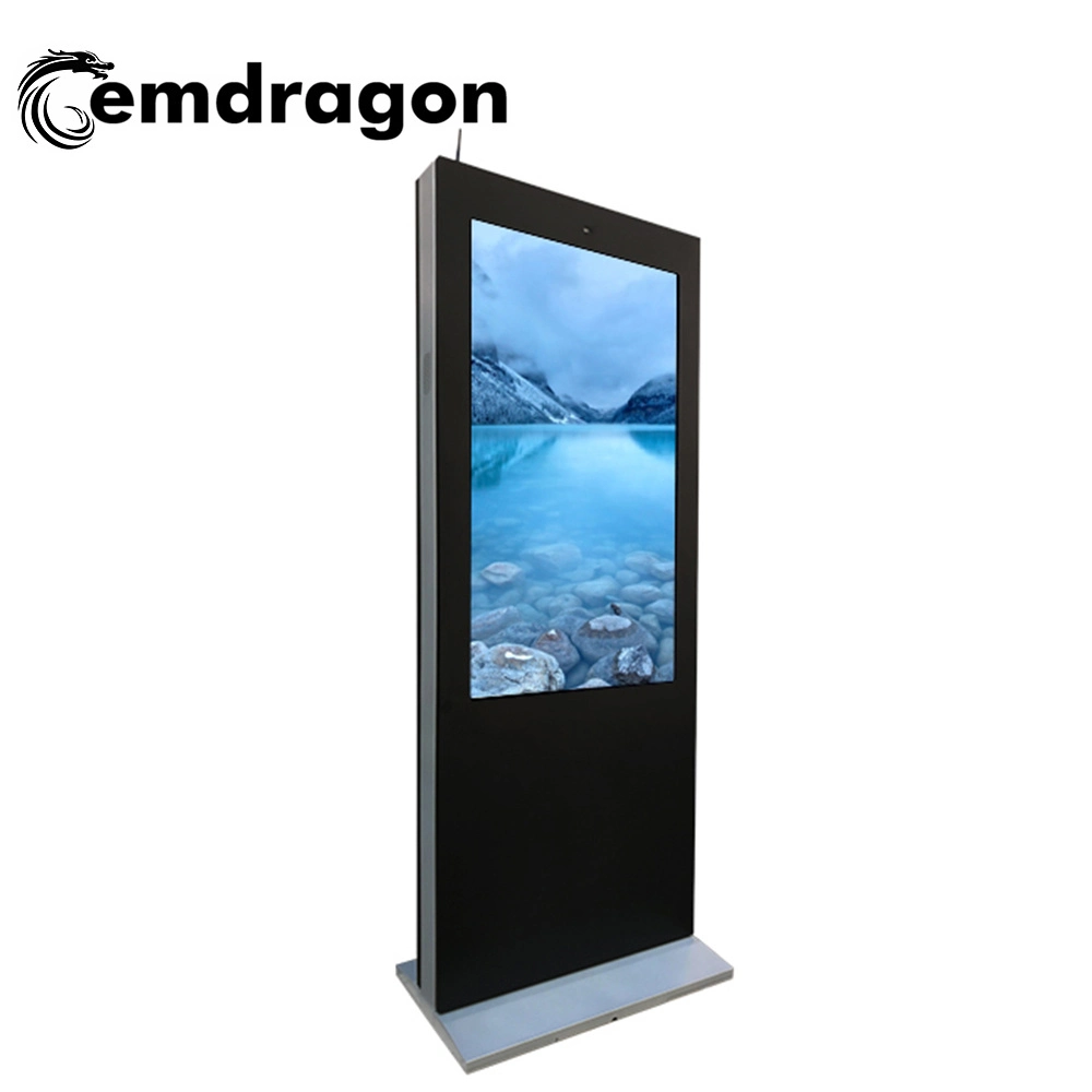 Mall Digital Advertising Screens 55 Inch Wind-Cooled Vertical Screen Landing Outdoor Advertising Machine Panel PC Multi Touch