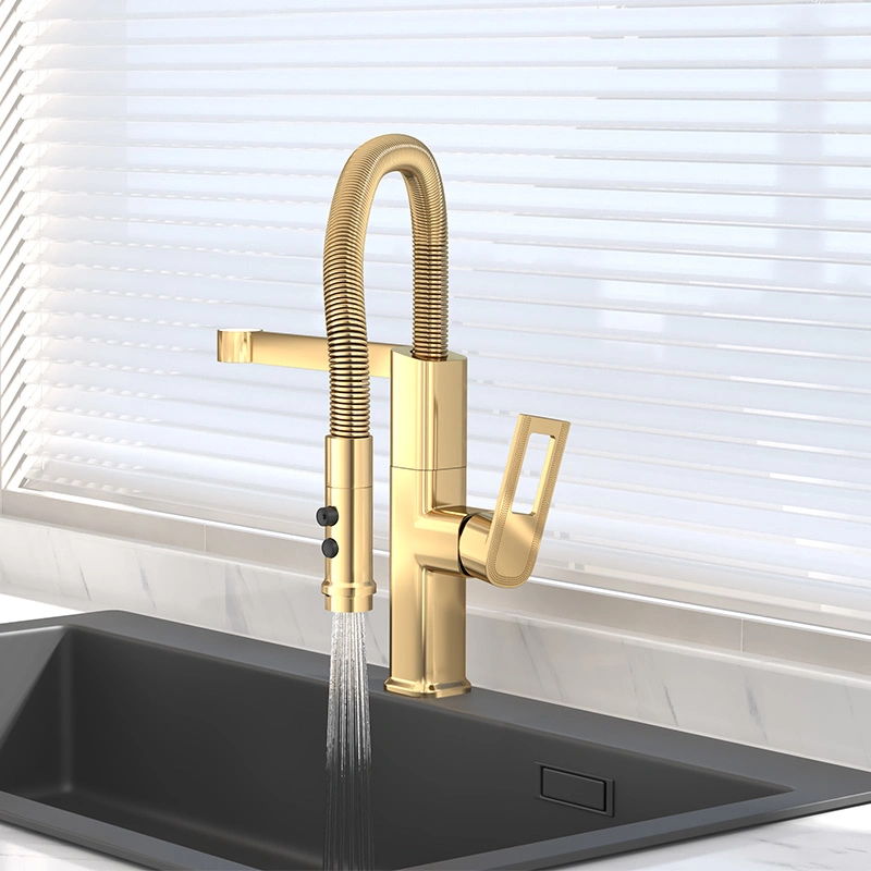 Cold and Hot Universal Rotating Spring Kitchen Faucet