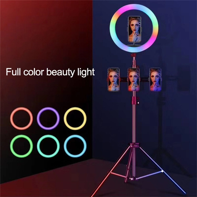 طقم إضاءة RGB LED الدائري بإنارة قابلة للتخفيت لفيديو Makeup Video Studio