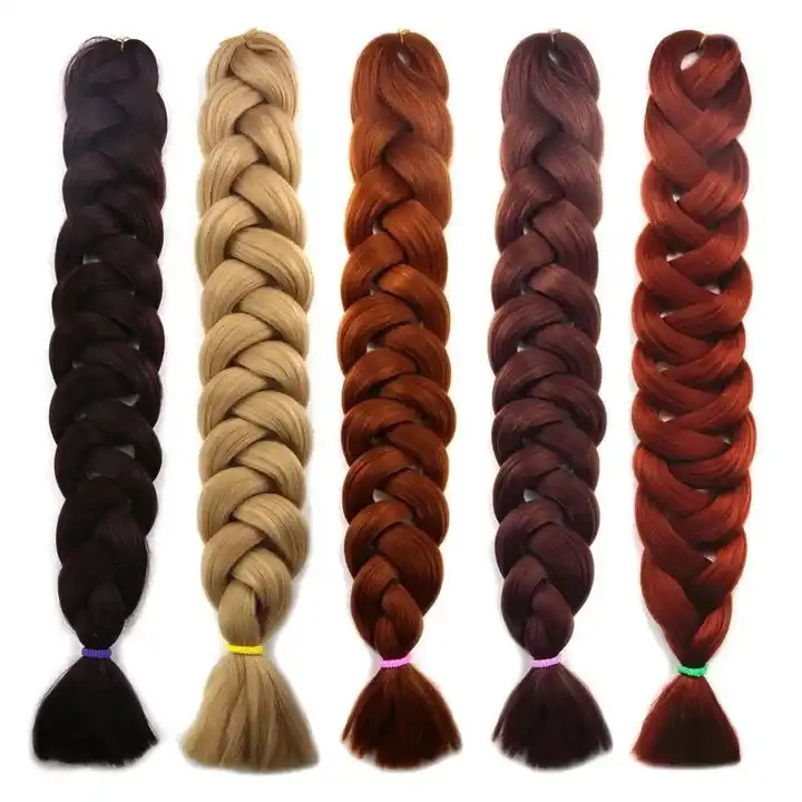 Peruca 165 g Jumbo Braws Hair Box Braws Crochet Hair Long Rainbow colorido para mulher Extensões de cabelo sintético DIY para criança