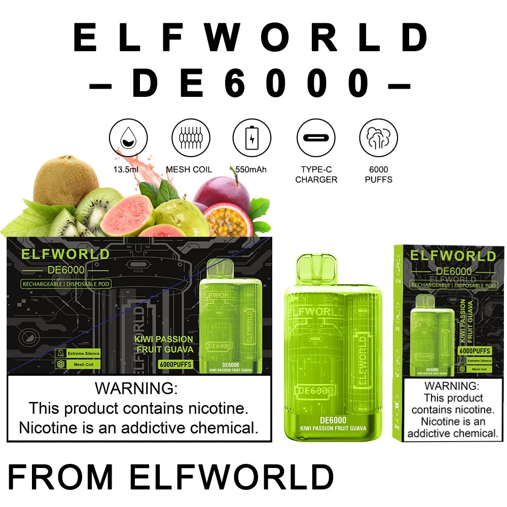 Elfworld De6000 Puffs Mini vape Disposable/Chargeable Vape Elf Vape Bar