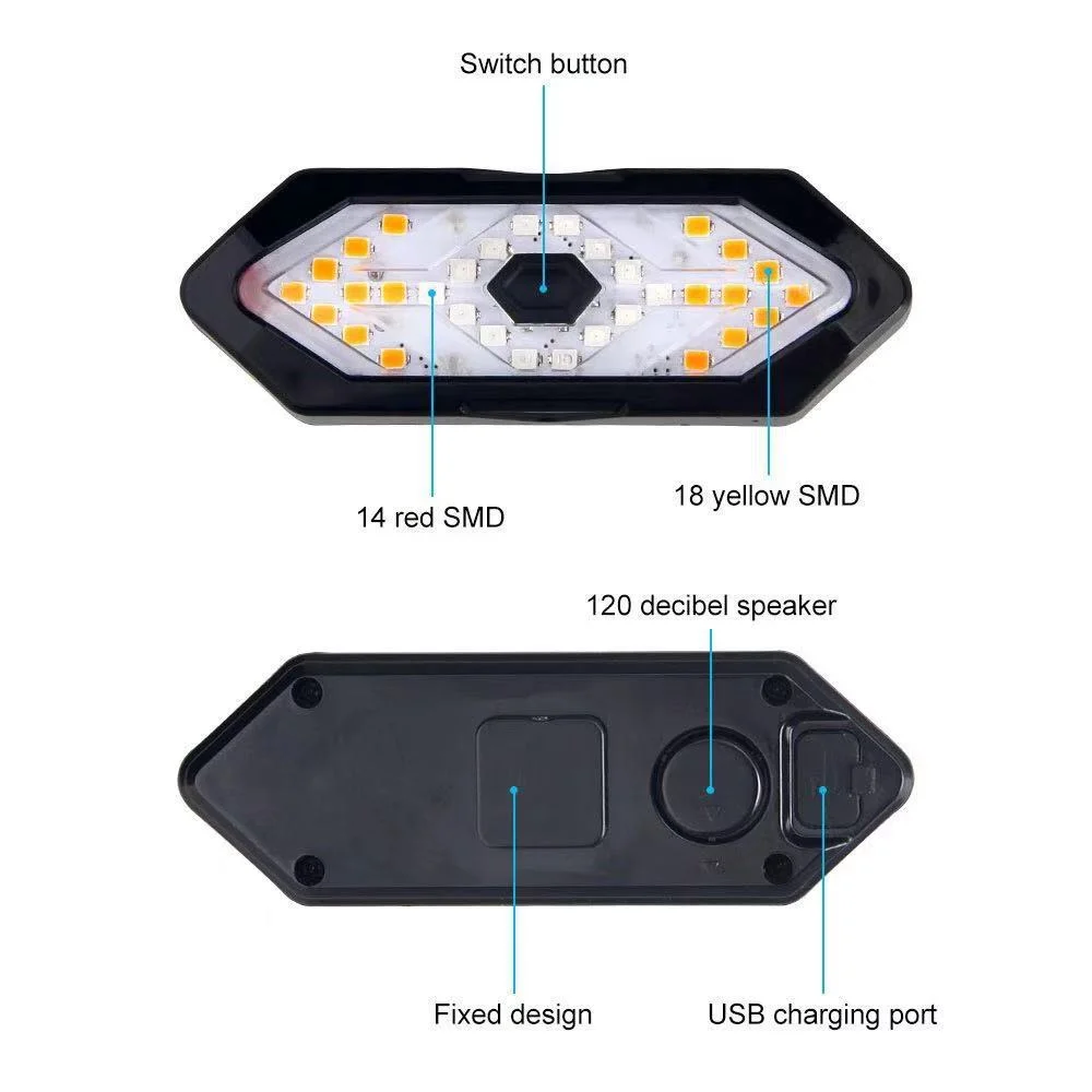 LED Fahrradanzeige Fahrrad Hinterachs Laser Blinker Licht Wireless Remote, Richtungsanzeige Licht Fernbedienung Lenkung Rücklicht, Fahrrad Rücklicht